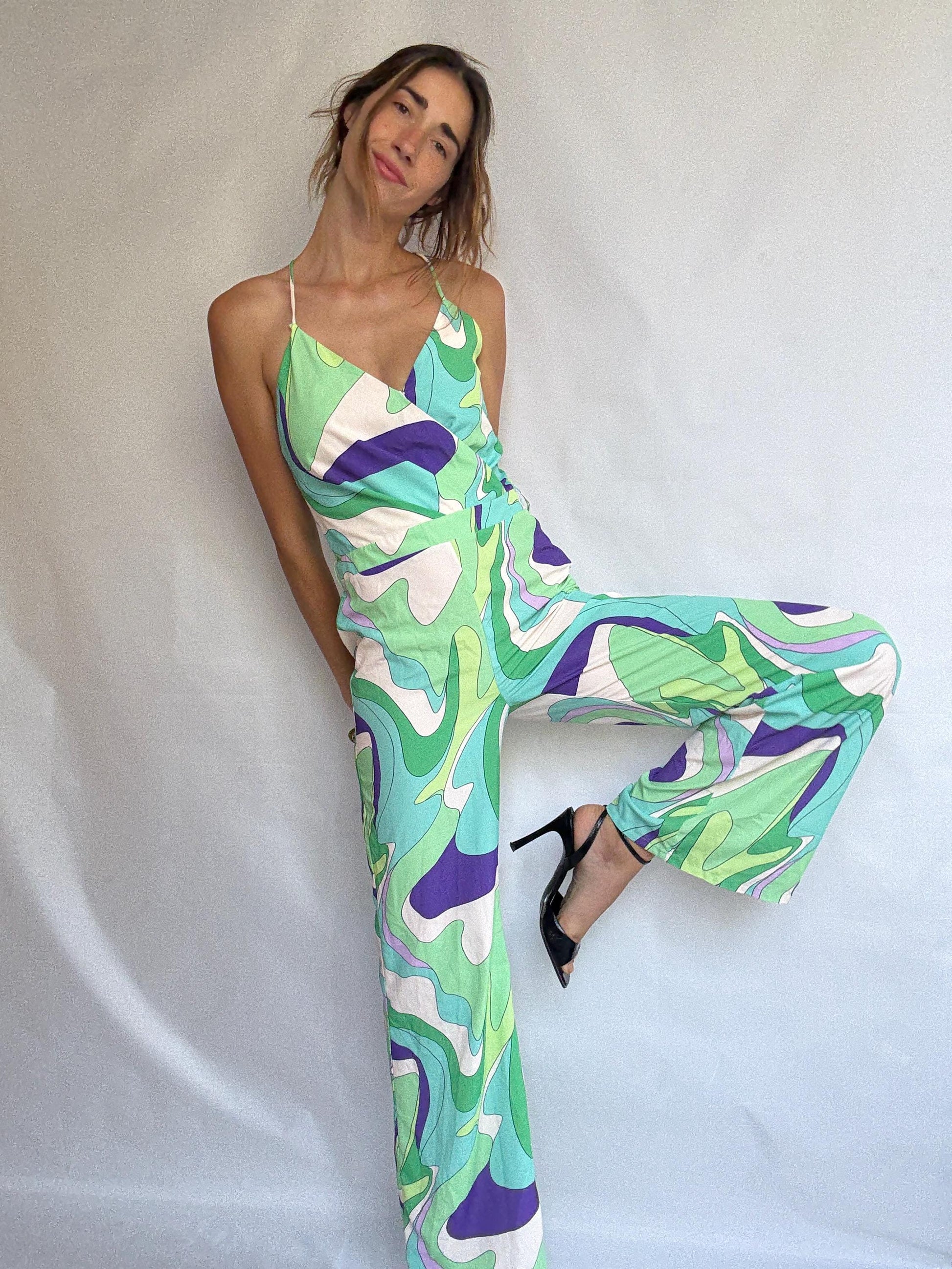 Groovy Retro Print Jumpsuit – New With Tags – Size UK 10 / EU 38 / US 6