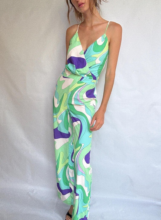 Groovy Retro Print Jumpsuit