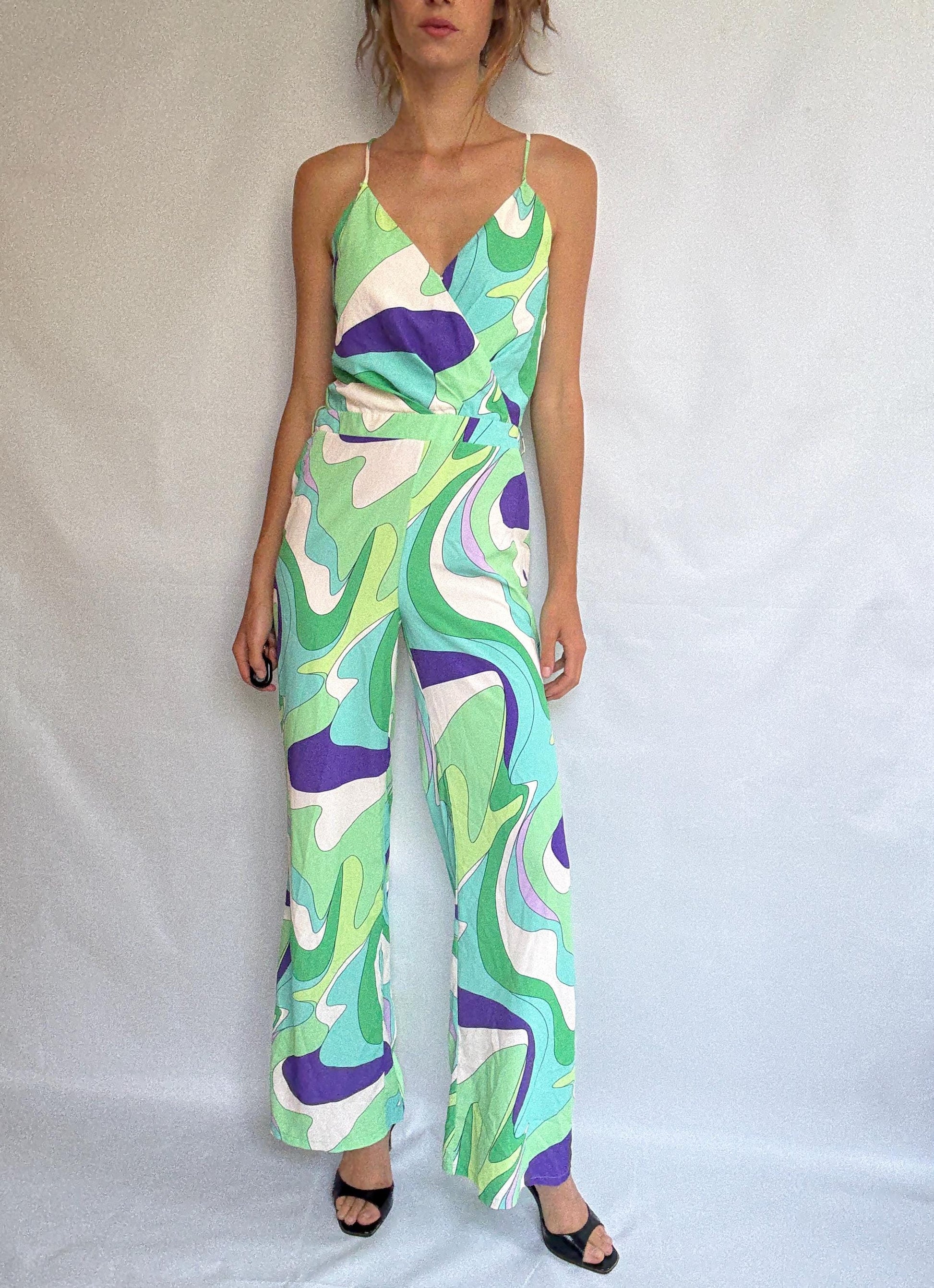 Groovy Retro Print Jumpsuit – New With Tags – Size UK 10 / EU 38 / US 6