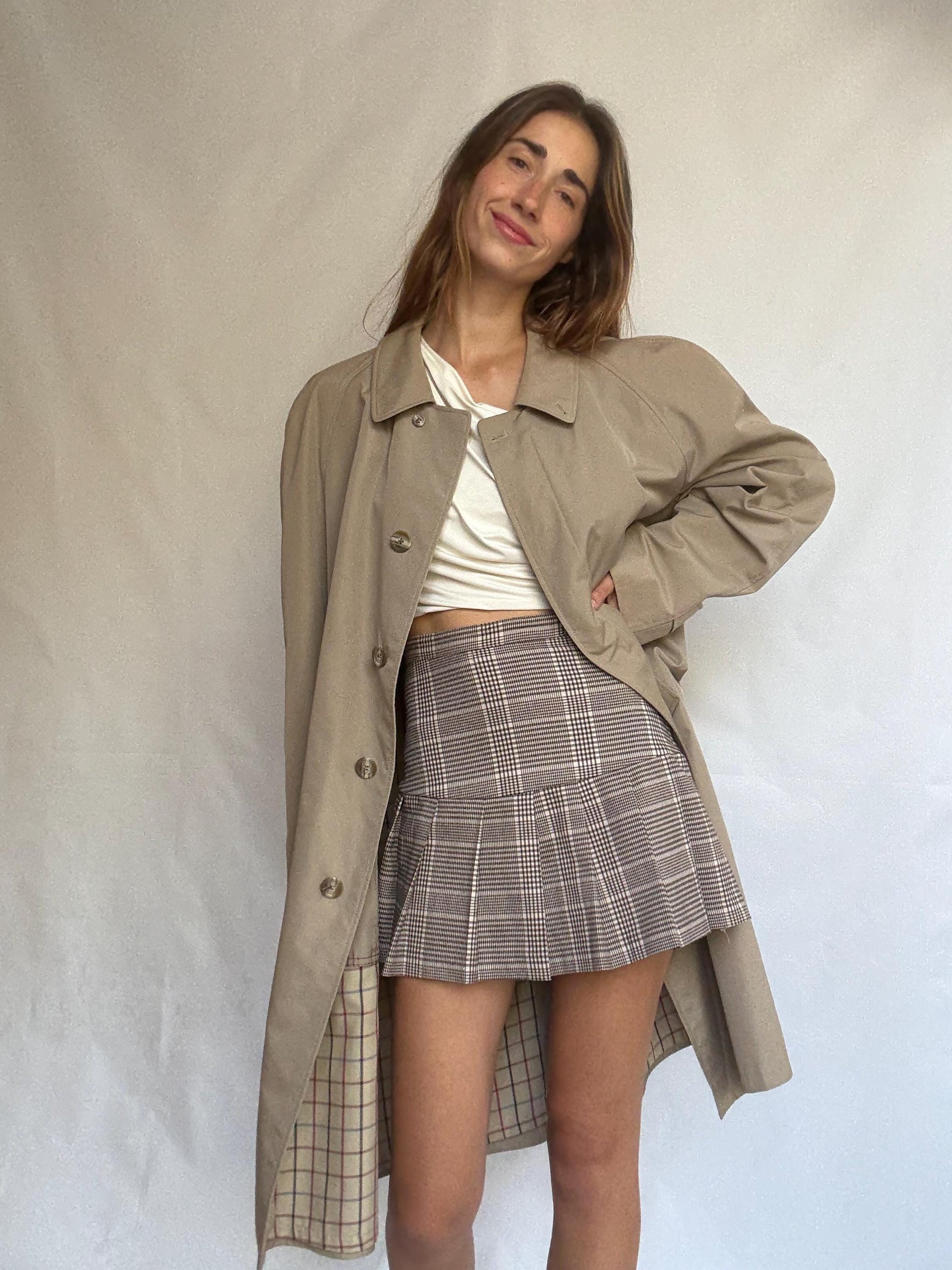 Vintage Peek & Cloppenburg Overcoat – Classic Taupe Trench – Unisex Fit