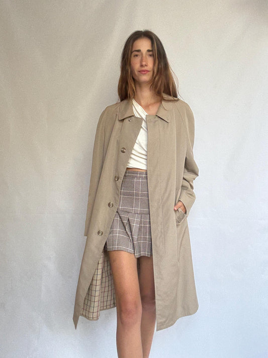 Vintage Peek & Cloppenburg Overcoat – Classic Taupe Trench – Unisex Fit