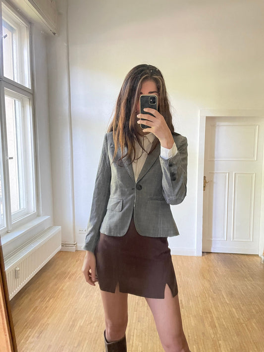 Marc Cain blazer, Grey short formal blazer jacket, Classic blazer, Summer blazer, Grey colour, Designer clothing, S