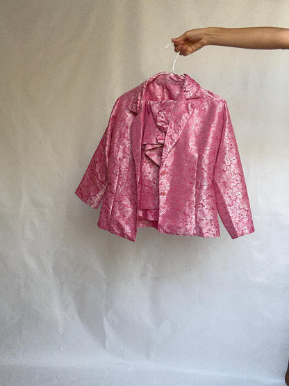 Handmade Pink Brocade Vintage Suit Set — additional view 10