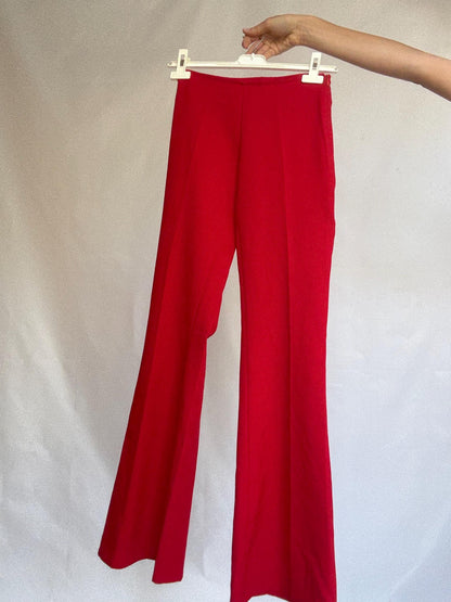 Vintage Red High-Waist Flared Pants — additional view 8