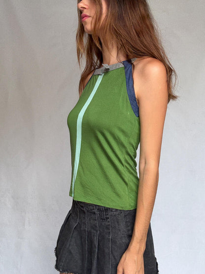 Y2K Adolfo Dominguez Green Racer Cami — additional view 5