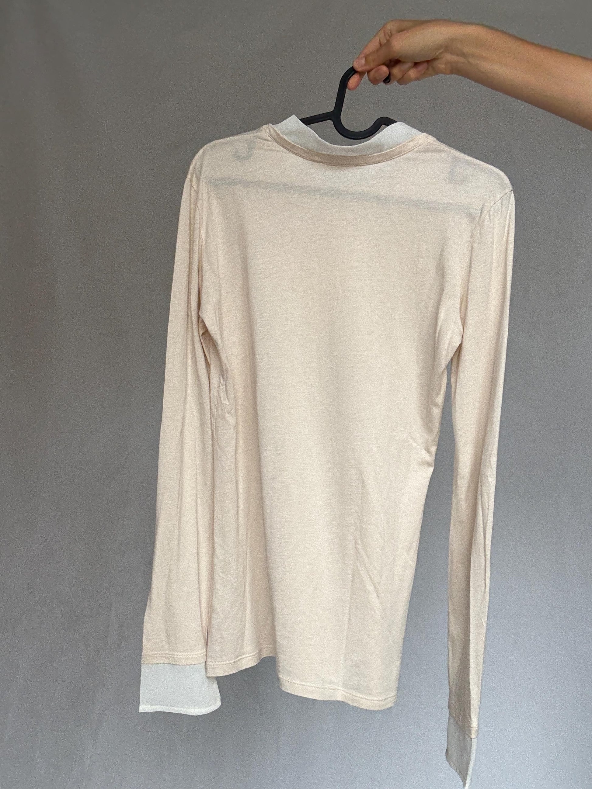 Soft Girl Dream Tie-Neck Tee | Sisley Modal Cotton Long Sleeve | Coquette Balletcore Layer | Size S