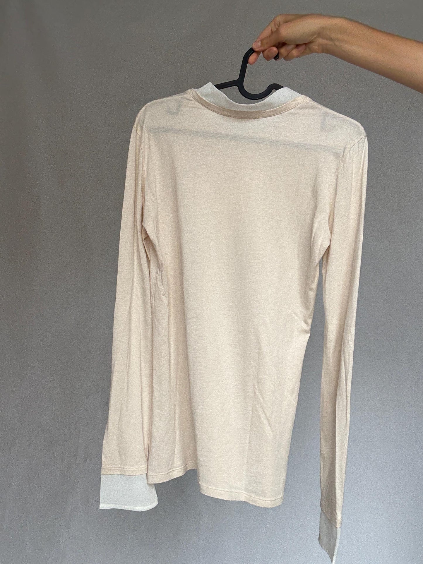 Tie-Neck Modal Cotton Long Sleeve Tee — additional view 5