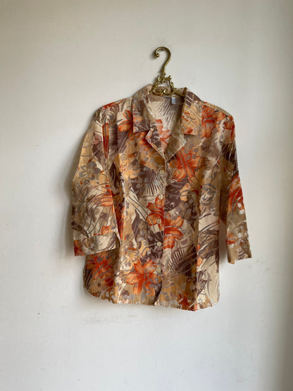 Vintage Floral Short Sleeve Blouse — detail