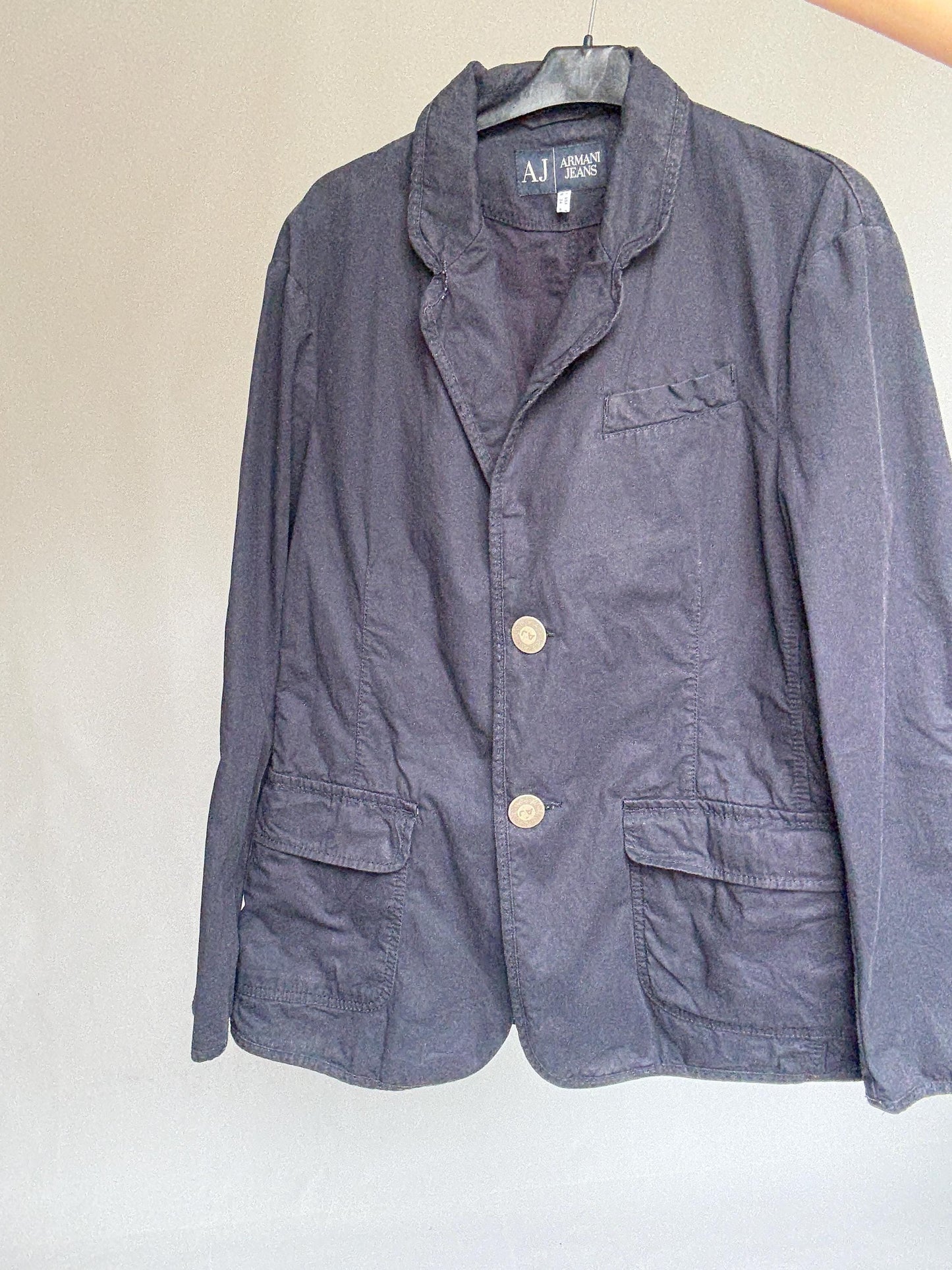 Vintage Men Armani Jeans Cotton Blazer – Unisex Oversized Fit – Size L