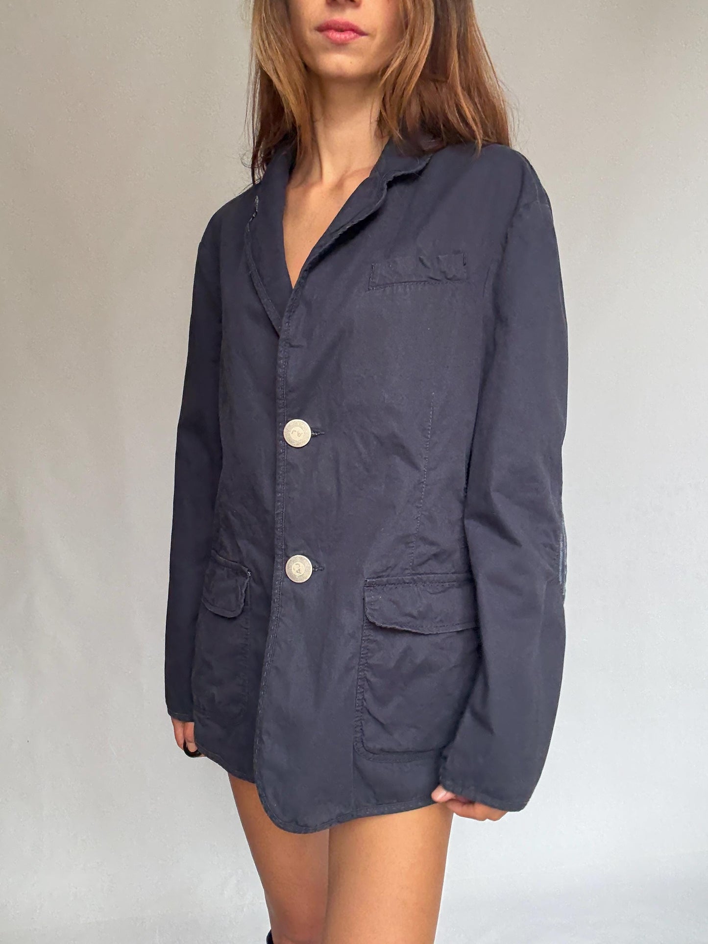 Vintage Men Armani Jeans Cotton Blazer – Unisex Oversized Fit – Size IT 50 / US 40 / D 50, L Woman Fit