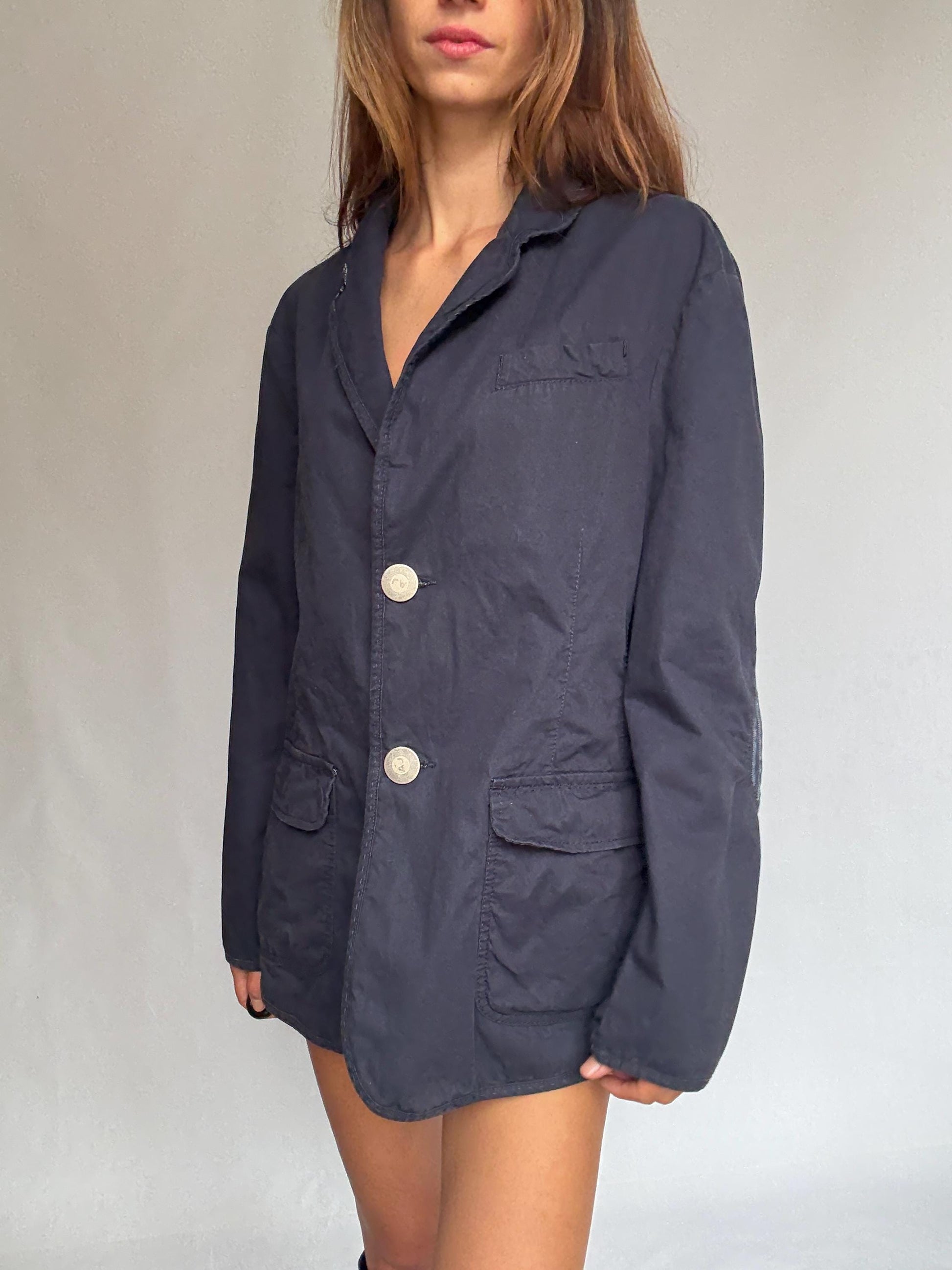 Vintage Men Armani Jeans Cotton Blazer – Unisex Oversized Fit – Size IT 50 / US 40 / D 50, L Woman Fit