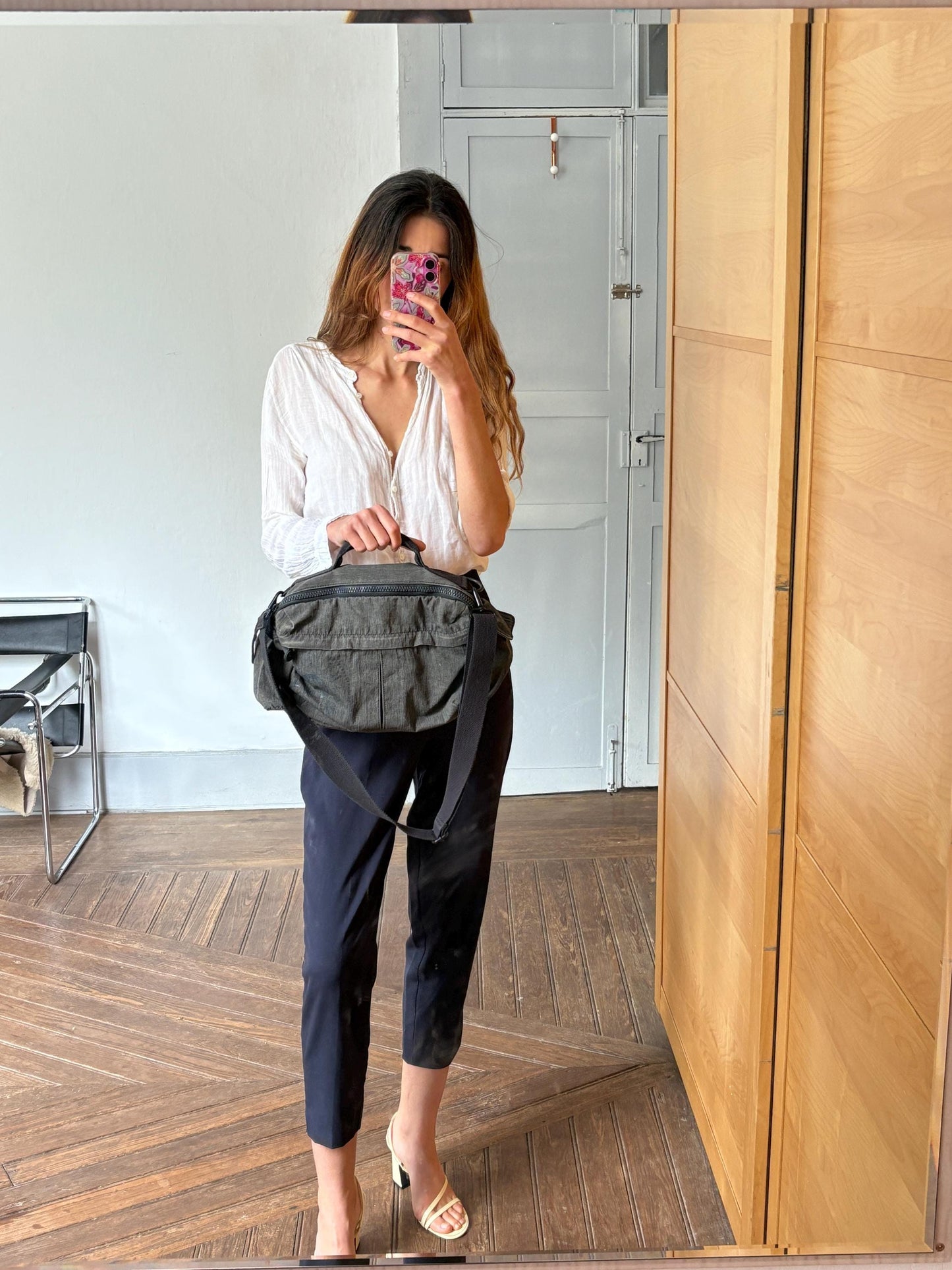 Vintage Antracite KIPLING grey shoulder bag, Crossbody purse, Small adjustable strap functional school bag