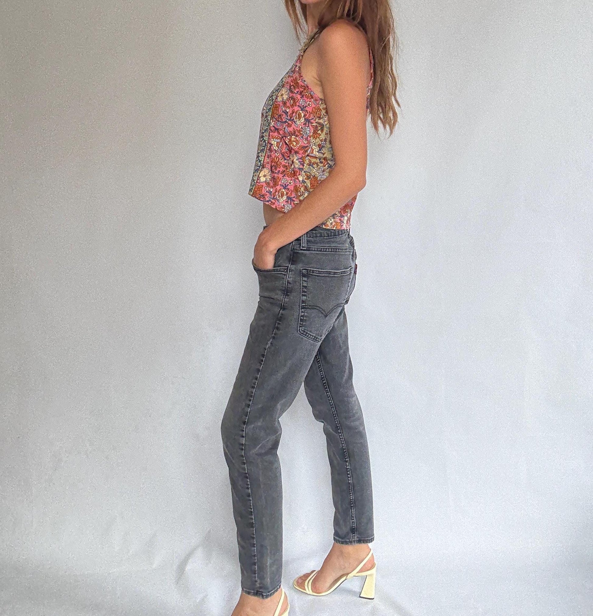 Levi’s 502 Hi-Ball W31 jeans – black tapered denim with ankle crop – vintage Levi’s San Francisco original riveted fit