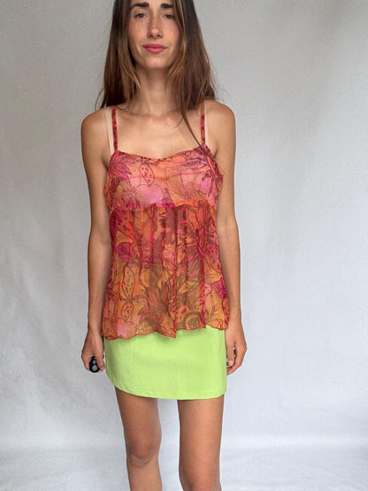 Sheer Floral Tank Top in Flowing Style — additional view 7