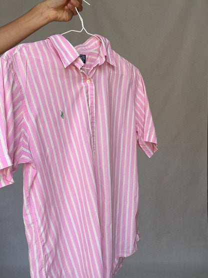 Vintage Pink Stripe Polo Shirt — additional view 7