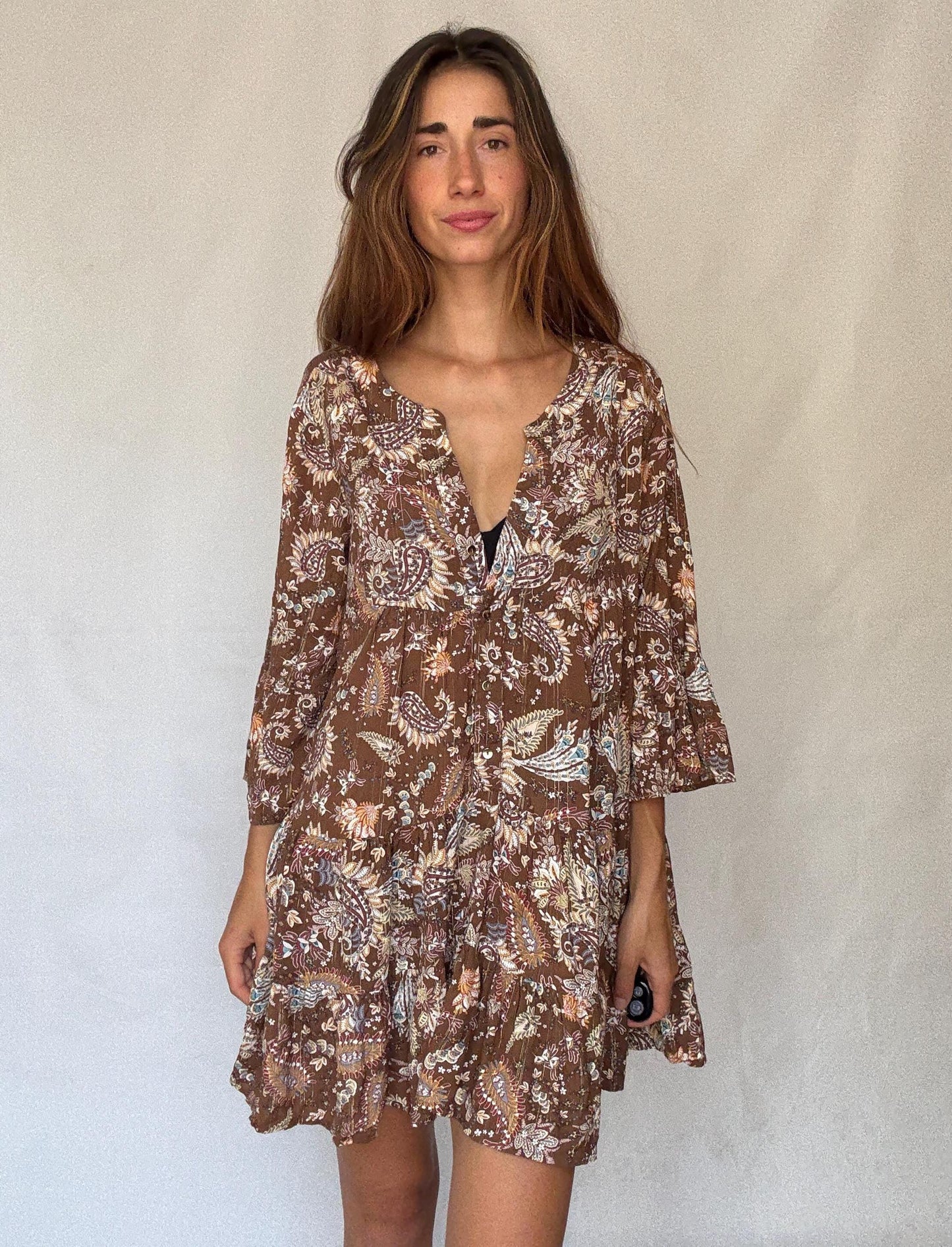 Desert Bloom Vintage Boho Mini Dress