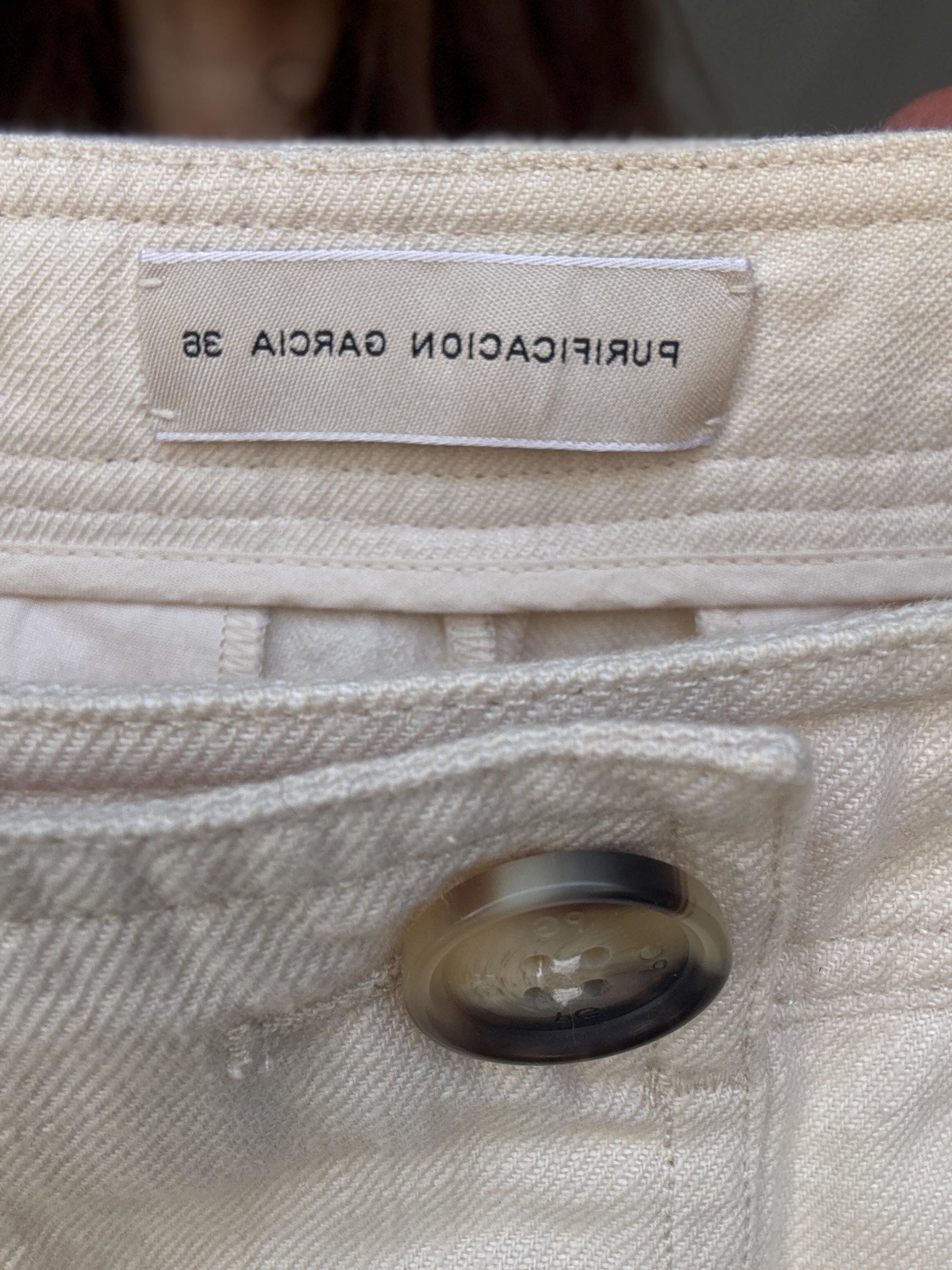 High Waist Linen Blend Trousers | Purificación García Vintage | Cream Cotton Linen Pants | Old Money Aesthetic