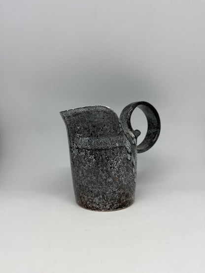 Charcoal Speckled Ceramic Creamer Pitcher — detail
