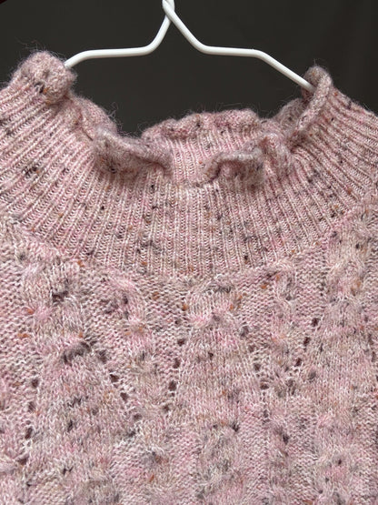 Pink Speckled Ruffle Collar Sweater — additional view 9