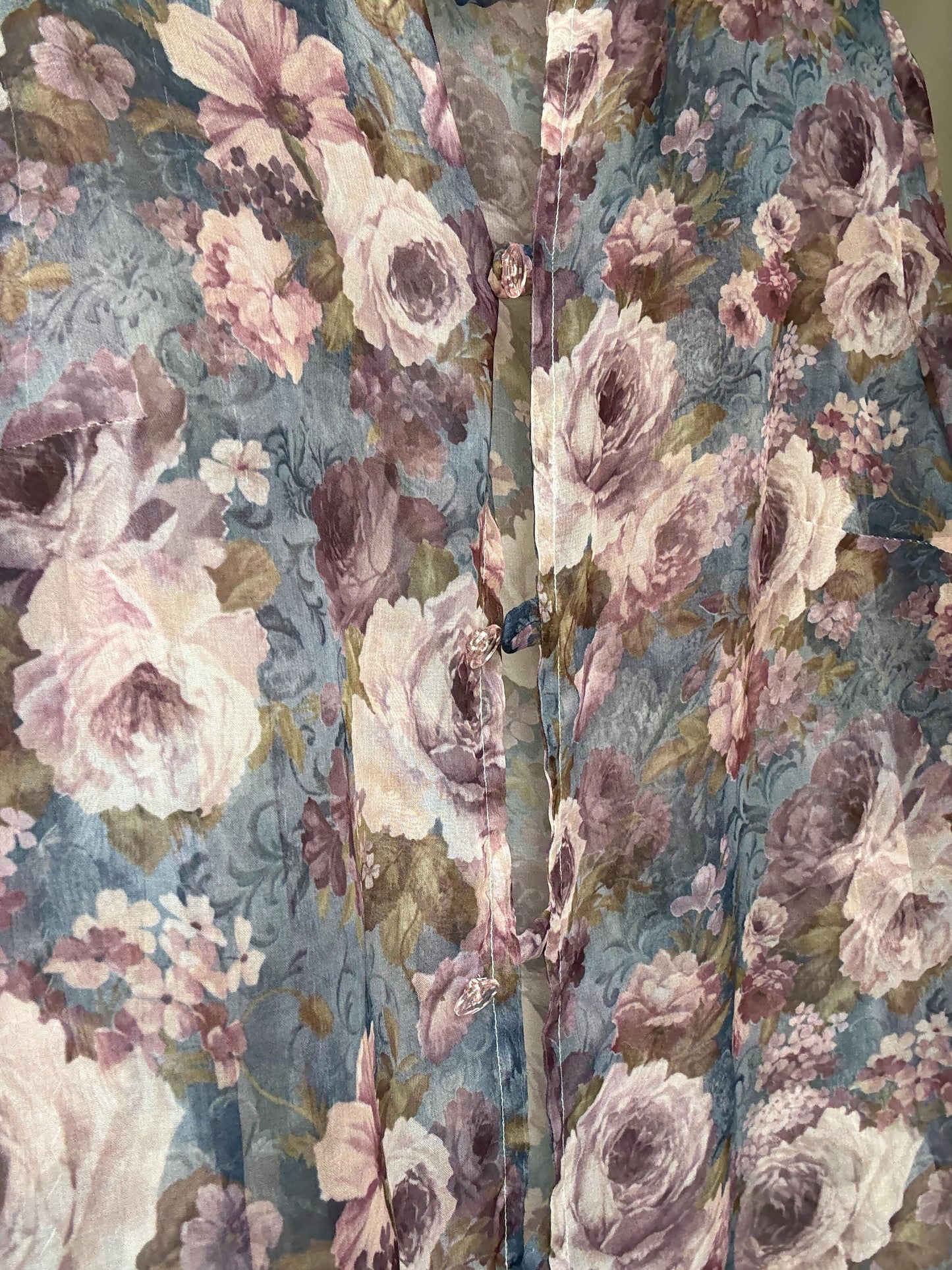 Handmade Vintage Sheer Floral Blouse | Fairycore Festival Top | cute flower top, Coachella Boho Button-Up, cottagecore romantic aesthetic