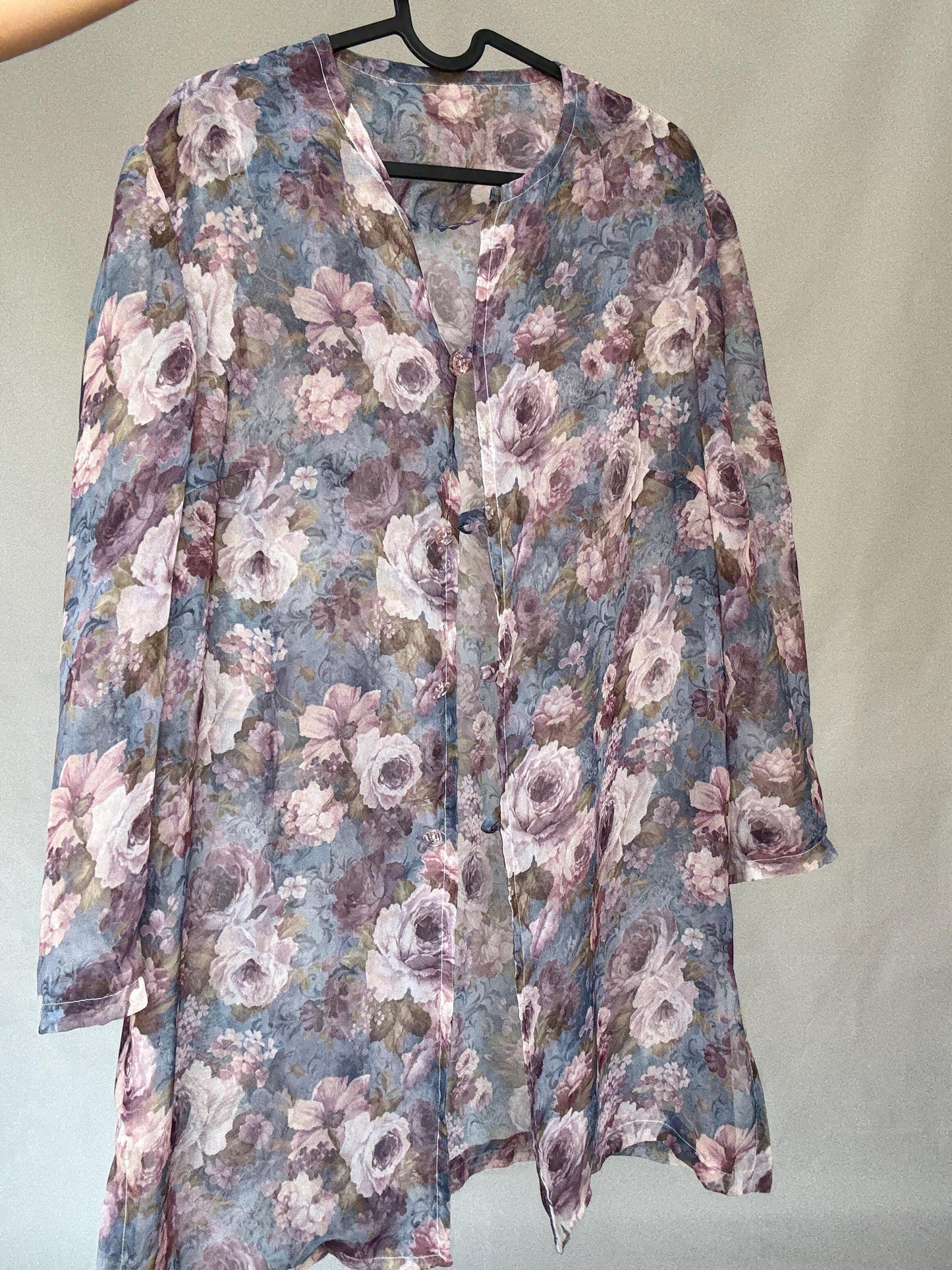 Handmade Vintage Sheer Floral Blouse | Fairycore Festival Top | cute flower top, Coachella Boho Button-Up, cottagecore romantic aesthetic