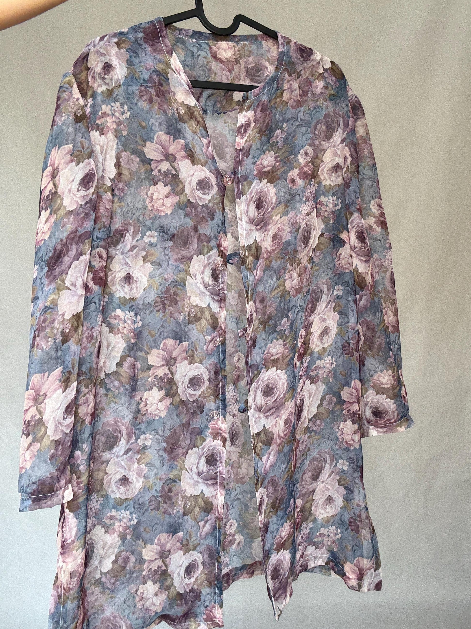 Handmade Vintage Sheer Floral Blouse | Fairycore Festival Top | cute flower top, Coachella Boho Button-Up, cottagecore romantic aesthetic