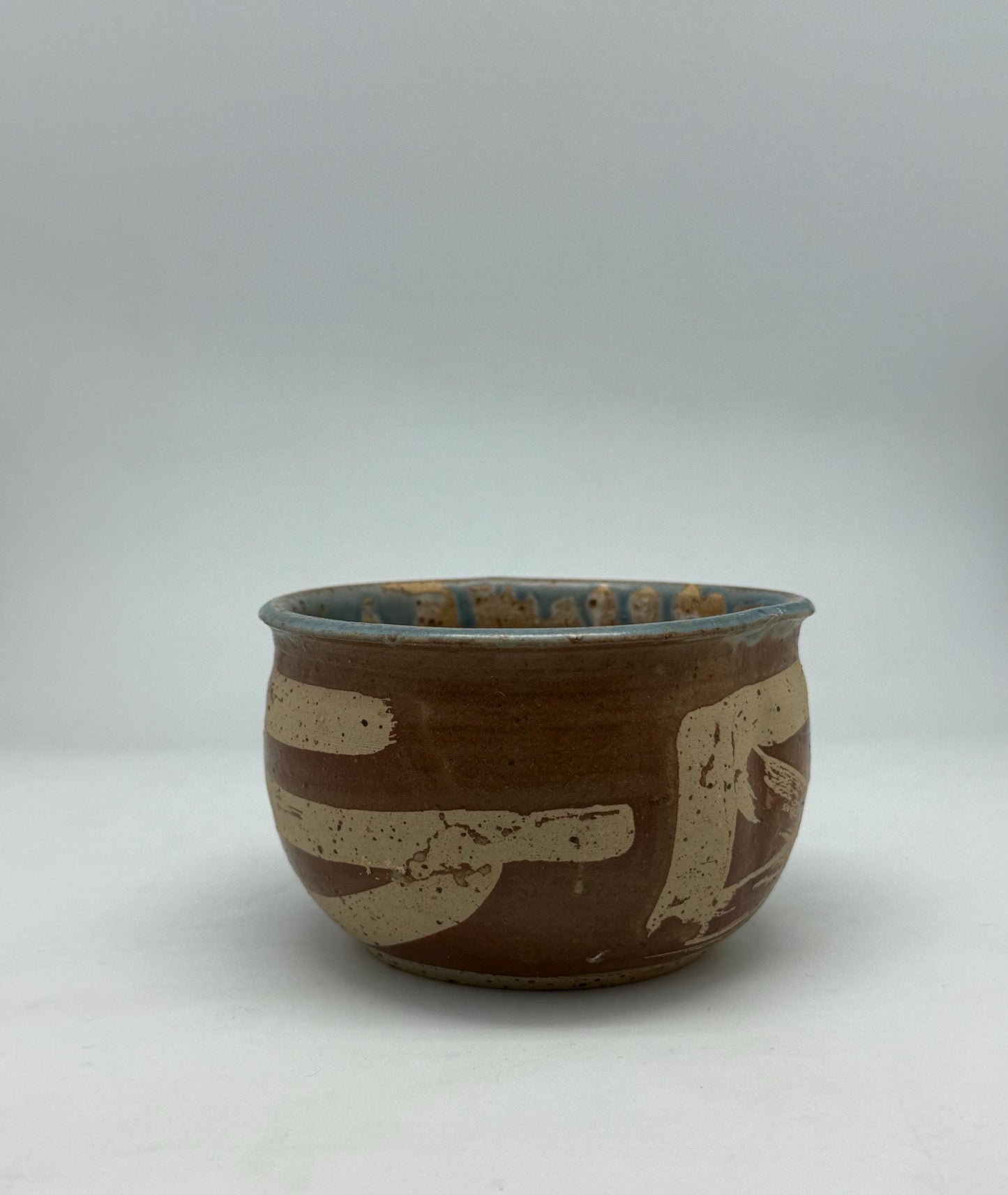 Rustic Studio Pottery Matcha Bowl – Hand-Thrown Chawan Tea Bowl with Abstract Brush Design | Japanese Style Wabi Sabi Ceramics