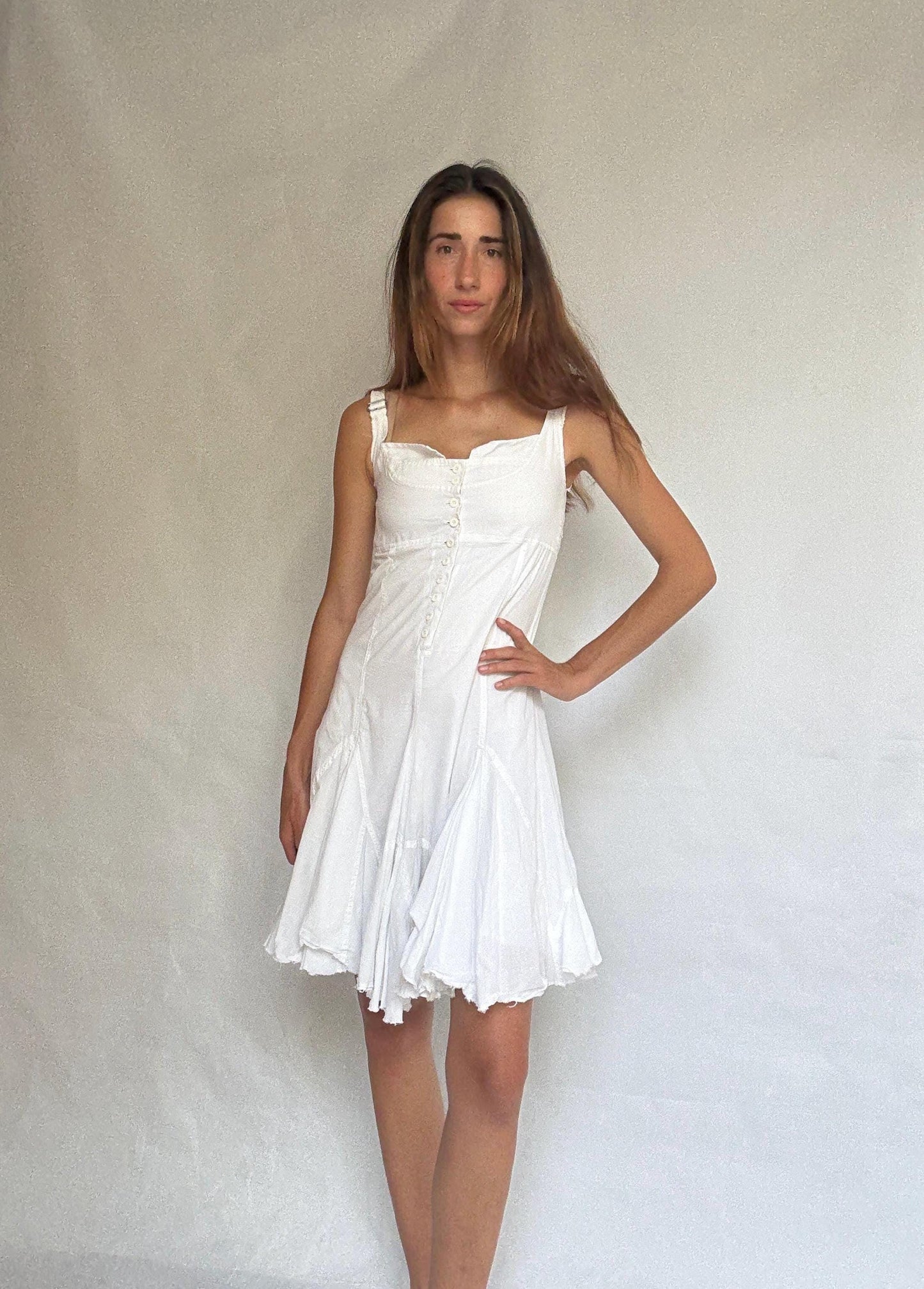 Desigual printed dress with adjustable straps and button back – vibrant boho style, flattering fit, size 36, lightweight & unique