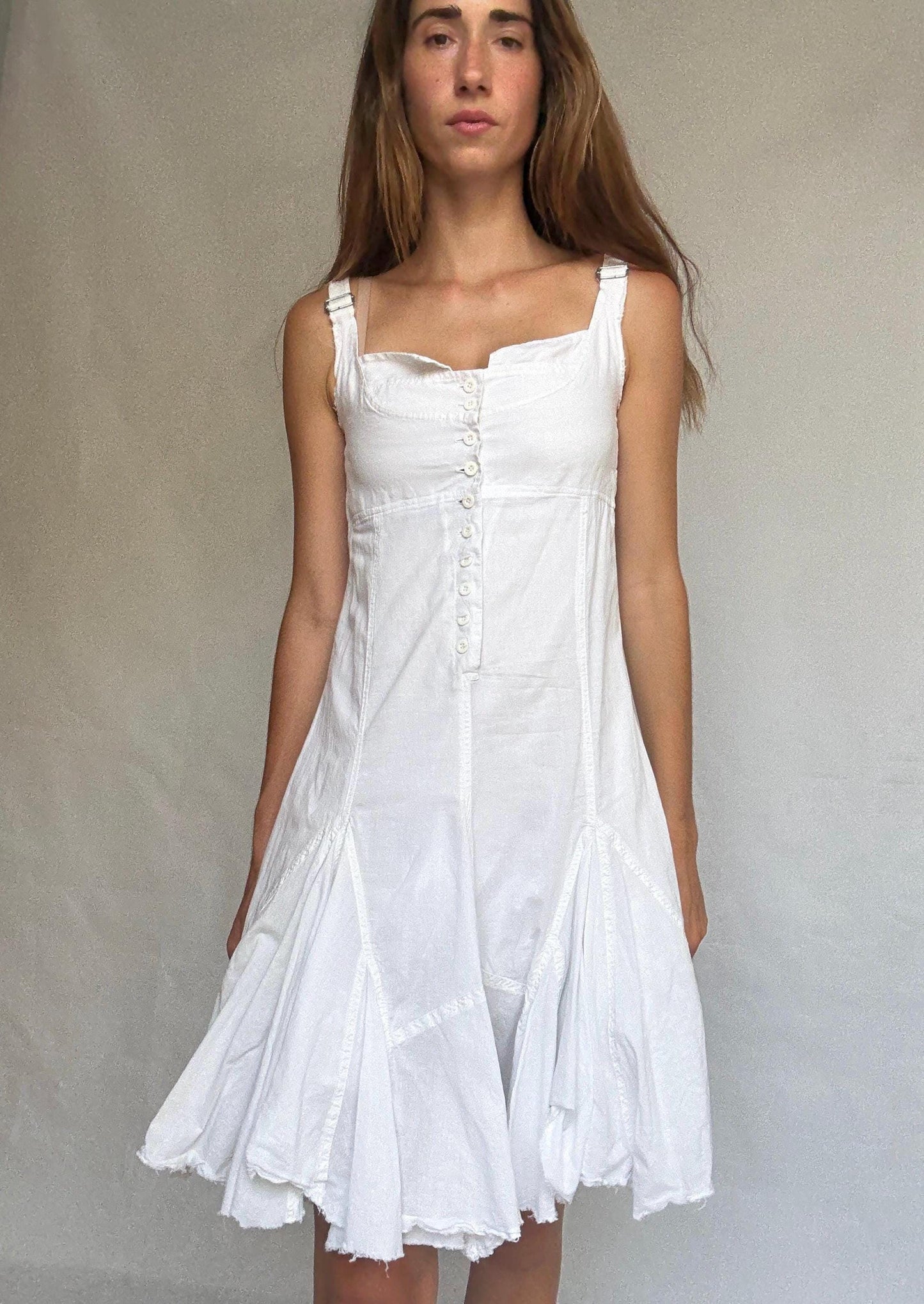 Desigual printed dress with adjustable straps and button back – vibrant boho style, flattering fit, size 36, lightweight & unique