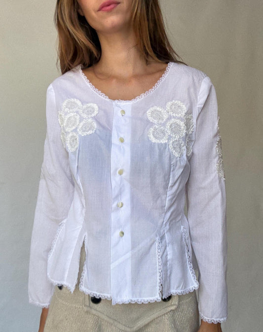 Antique Spanish Ethnographic woman blouse, Canarian Embroidered Blouse – Gran Canaria Romantic Cottagecore Dream outfit, Historic wear