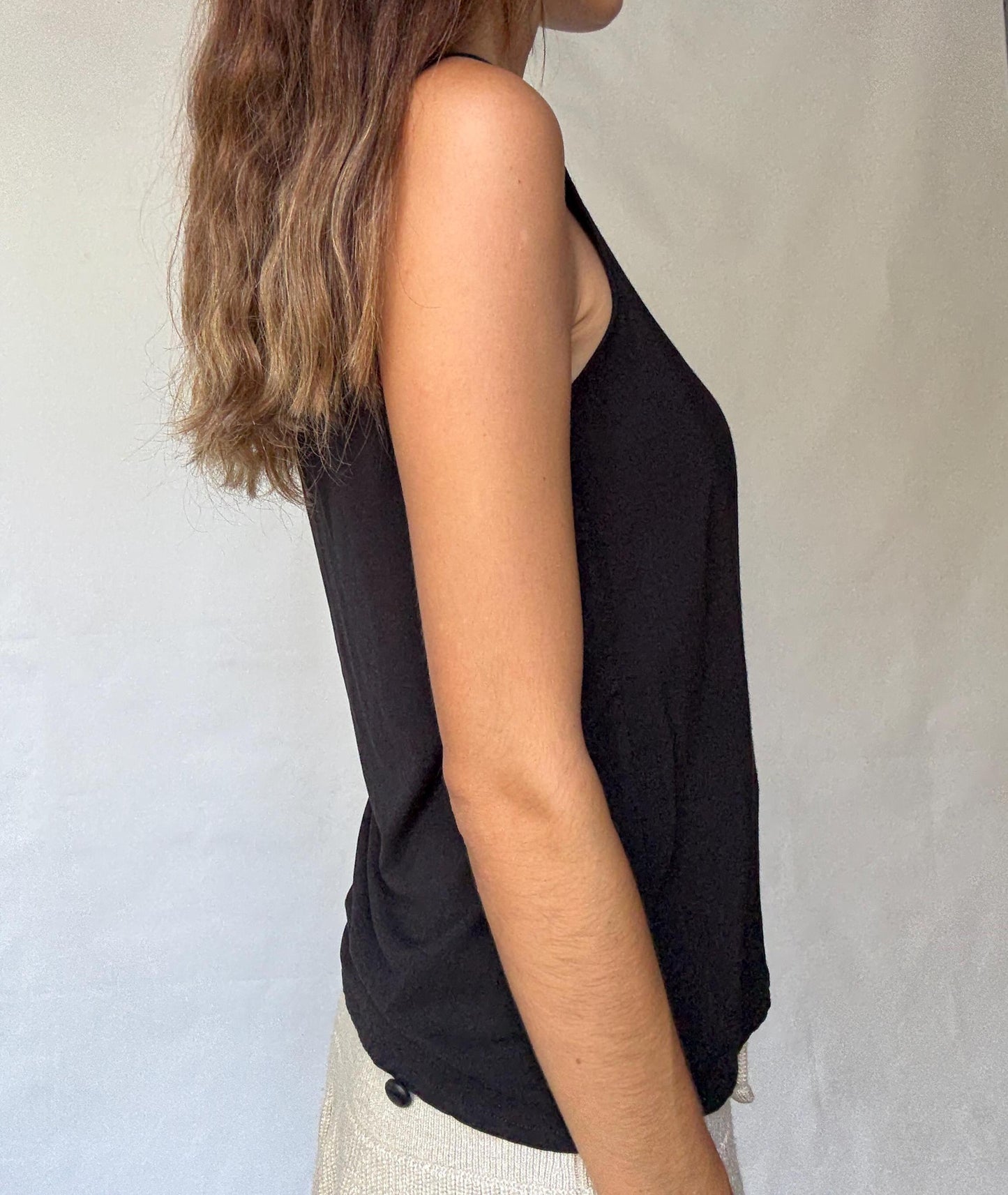 Massimo Dutti Black Tank | Wardrobe essential, tube wardrobe clothing piece, Minimalist Euro Chic, Size S