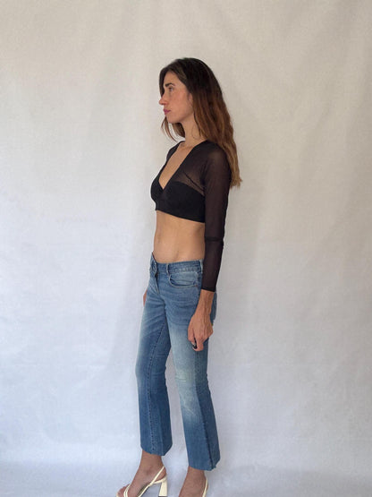 Y2K Low Rise Vintage Flare Jeans — detail