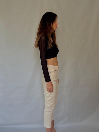 Off-White High Rise Mom Jeans — detail