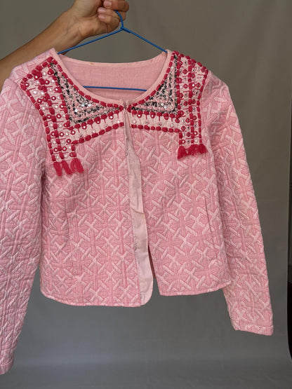 Embellished Cropped Blazer With Sequins — additional view 8