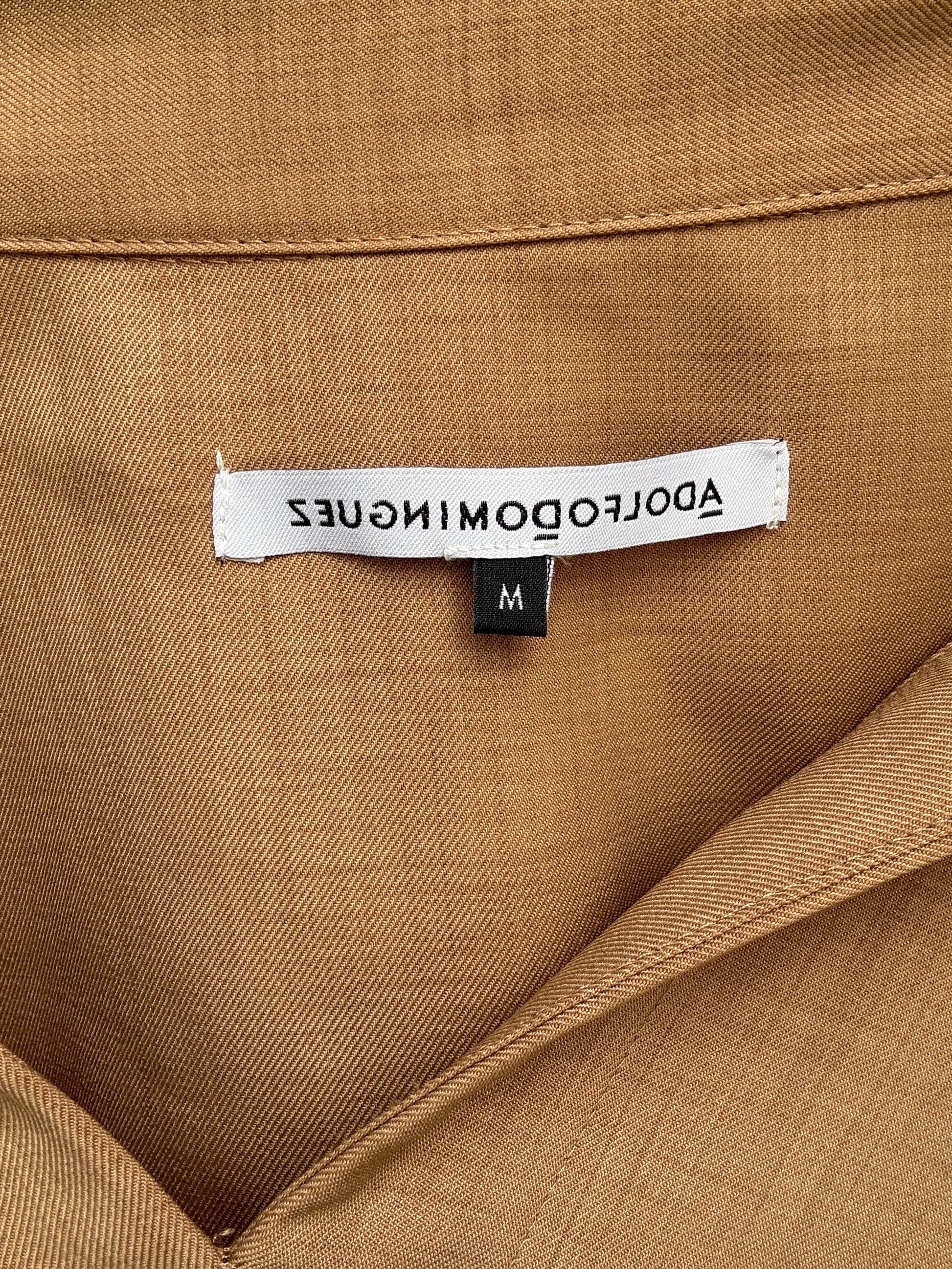 Adolfo Domínguez loose fit shirt in earthy tan light brown, oversized chic minimalist style, secondhand size M