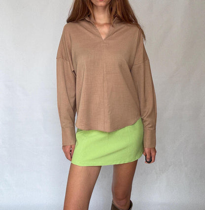 Adolfo Domínguez Earthy Tan Oversized Shirt