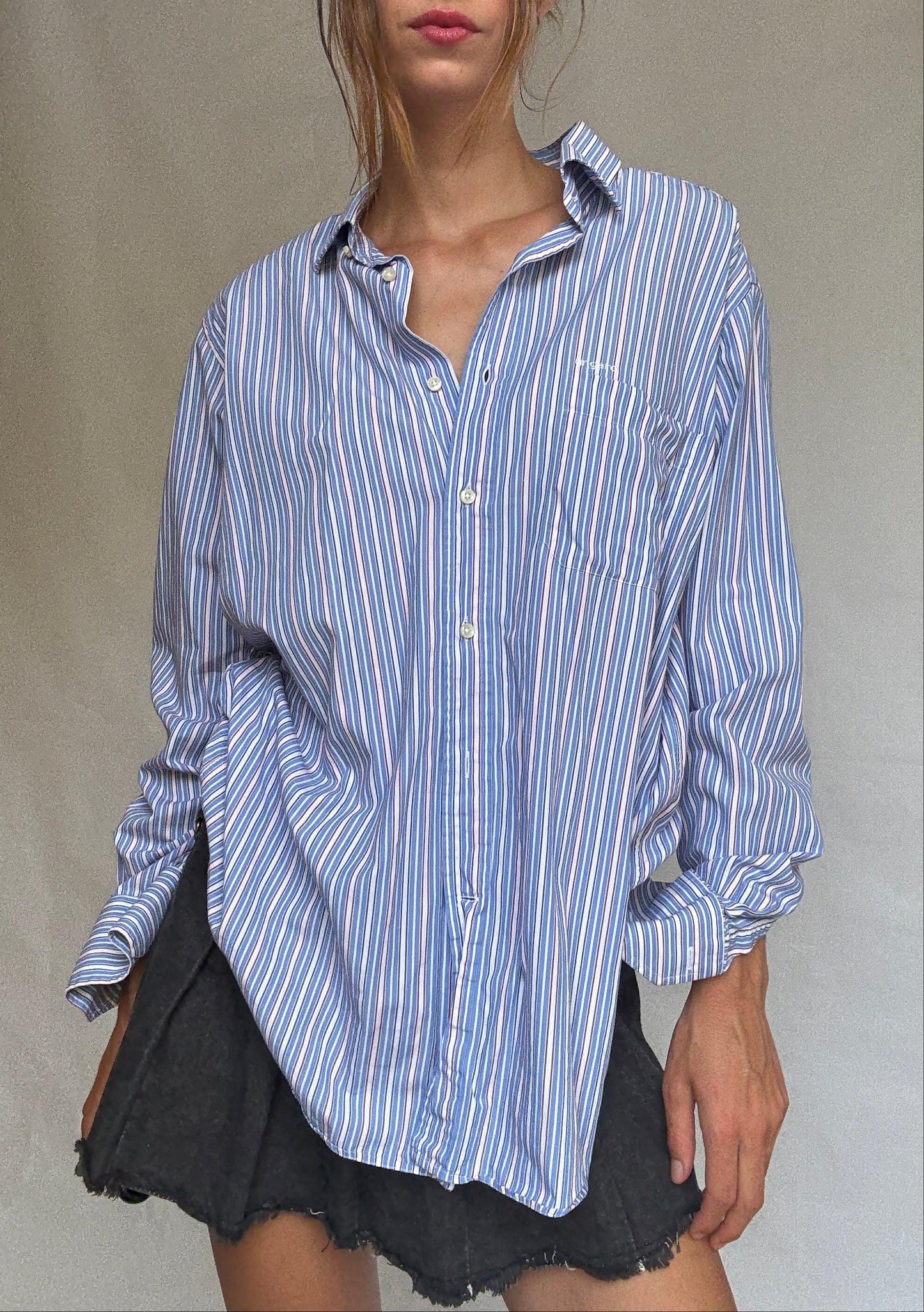 Vintage Ungaro Striped Cotton Button-Up Shirt — additional view 5