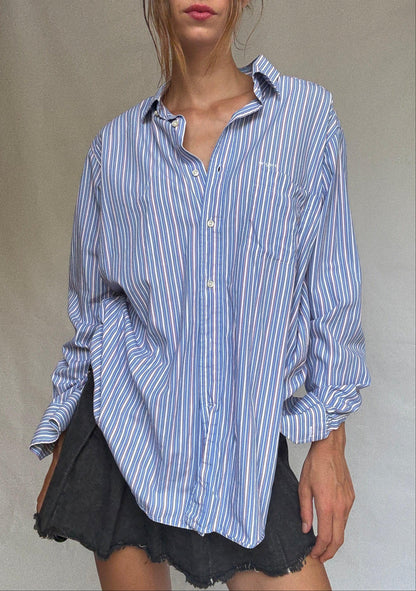 Vintage Ungaro Striped Cotton Button-Up Shirt — additional view 5