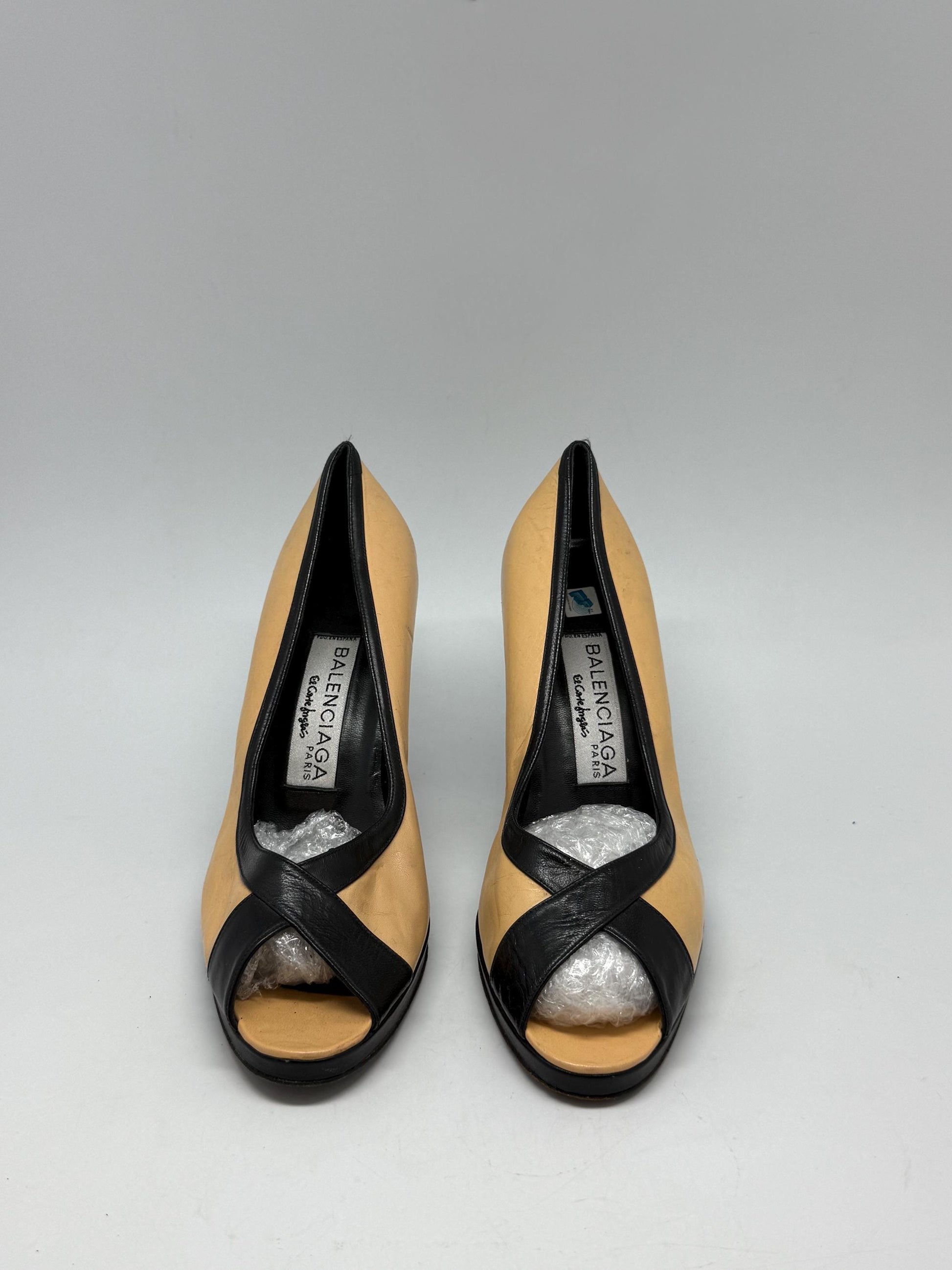 Vintage Balenciaga Peep Toe Heels — additional view 5