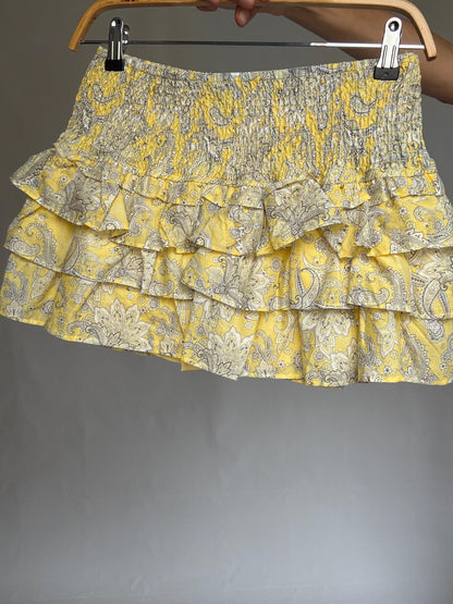 Baby Yellow Paisley Ruffle Mini Skirt — additional view 8