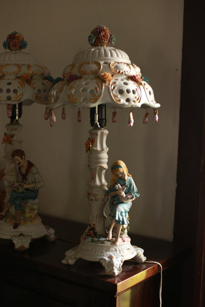 Fornili Vintage Porcelain Floral Lamp — additional view 9