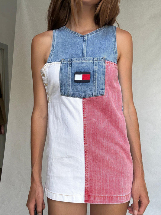 Colorblock Denim Mini Dress By Tommy Hilfiger