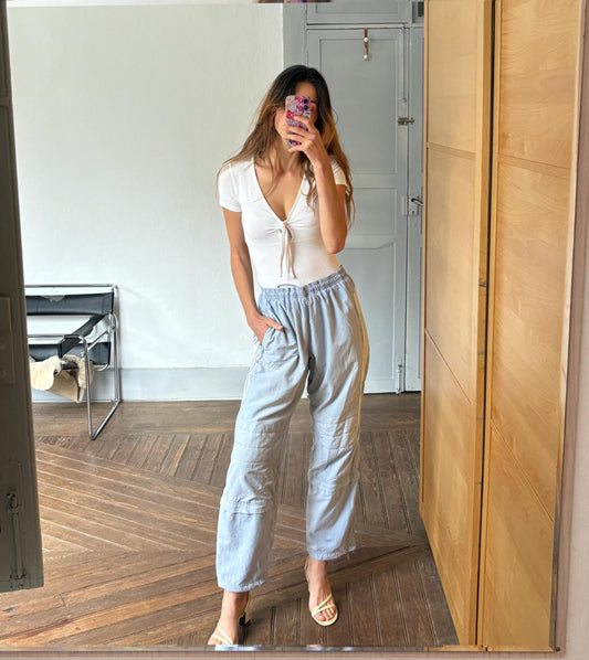 Vintage Adidas Zip-Off Training Pants – Light Blue 90s Track Pants – Convertible Cropped Joggers – UK 32 Japan L – Retro Sportswear