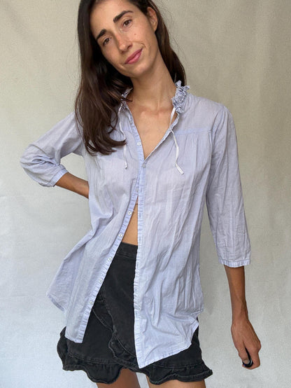 Light Blue Sheer Cotton Blouse — additional view 5