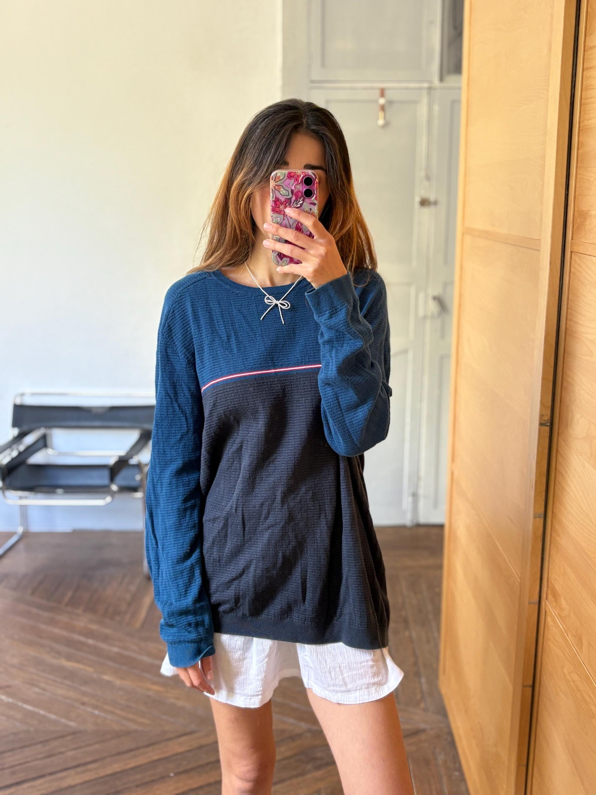 Hugo Boss long sleeve shirt, cotton & wool blend jersey shirt, Branded unisex jumper, oversized fit clothing style