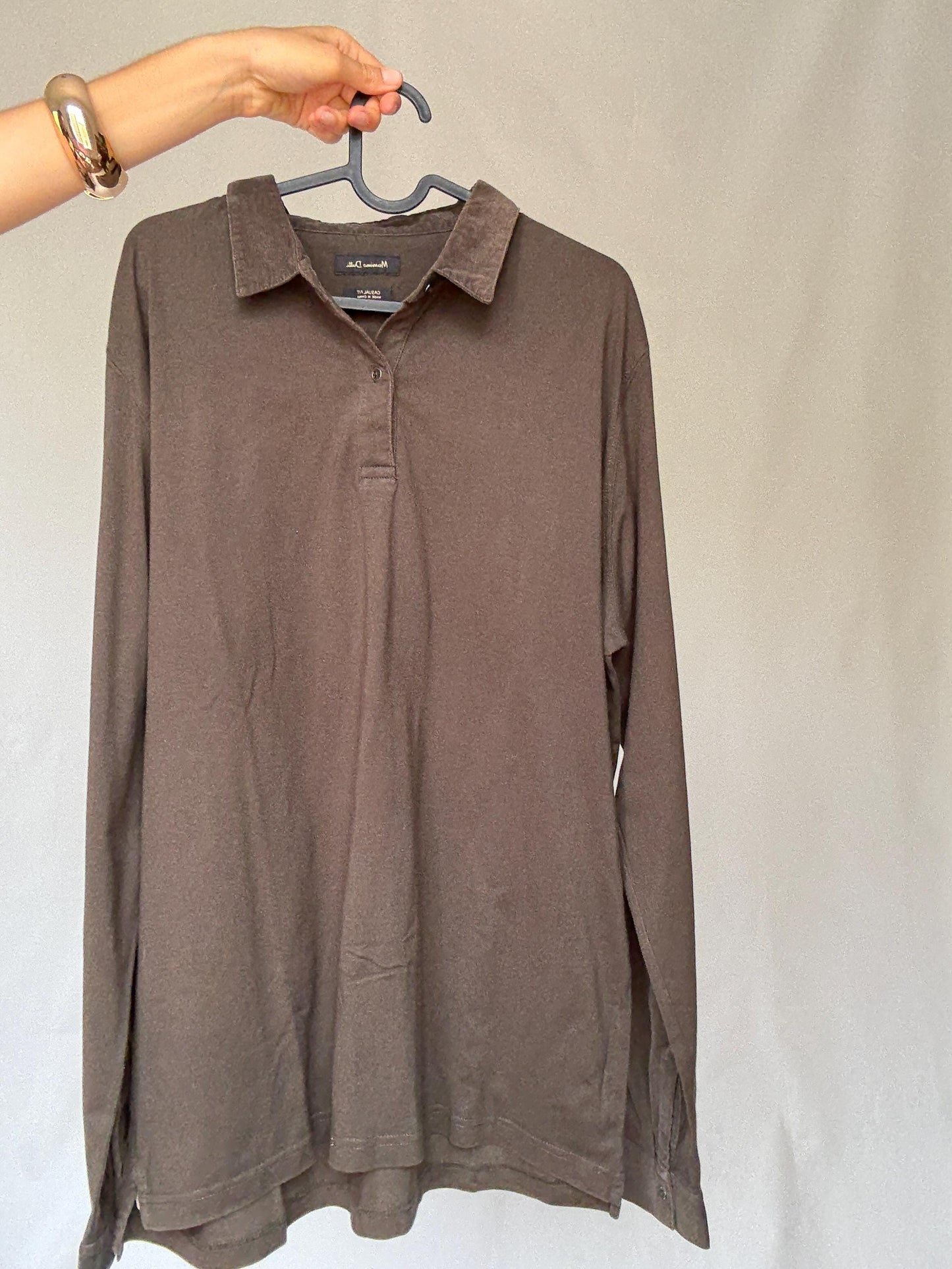 Massimo Dutti men’s XXL cotton shirt, 100% cotton oversized button-up, preppy classic fit, quiet luxury minimal striped shirt