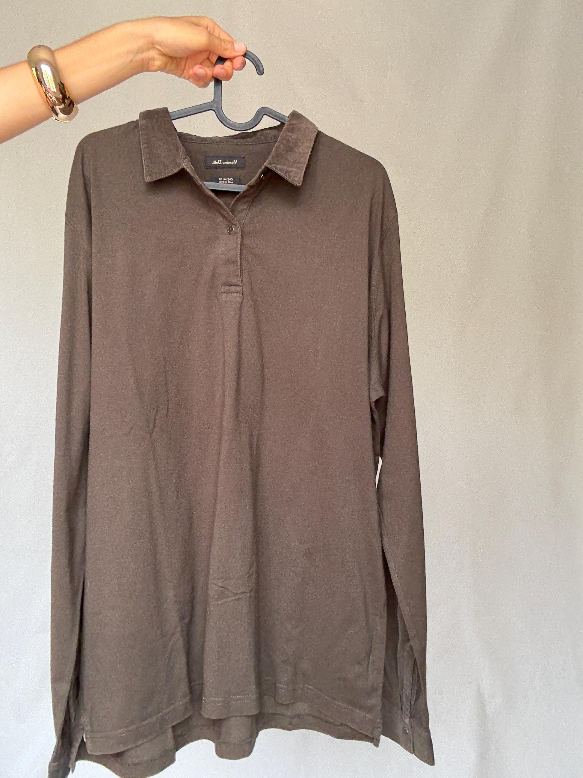 Massimo Dutti men’s XXL cotton shirt, 100% cotton oversized button-up, preppy classic fit, quiet luxury minimal striped shirt