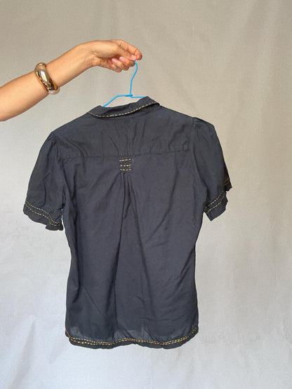 Black Peter Pan Collar Blouse — additional view 10