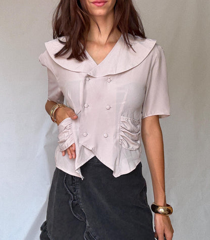 Pale Mauve Sailor Collar Blouse — additional view 6