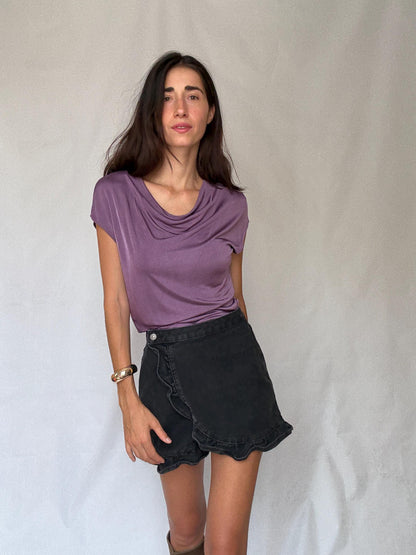 Purple Stretchy Soft Fabric Tee — additional view 6